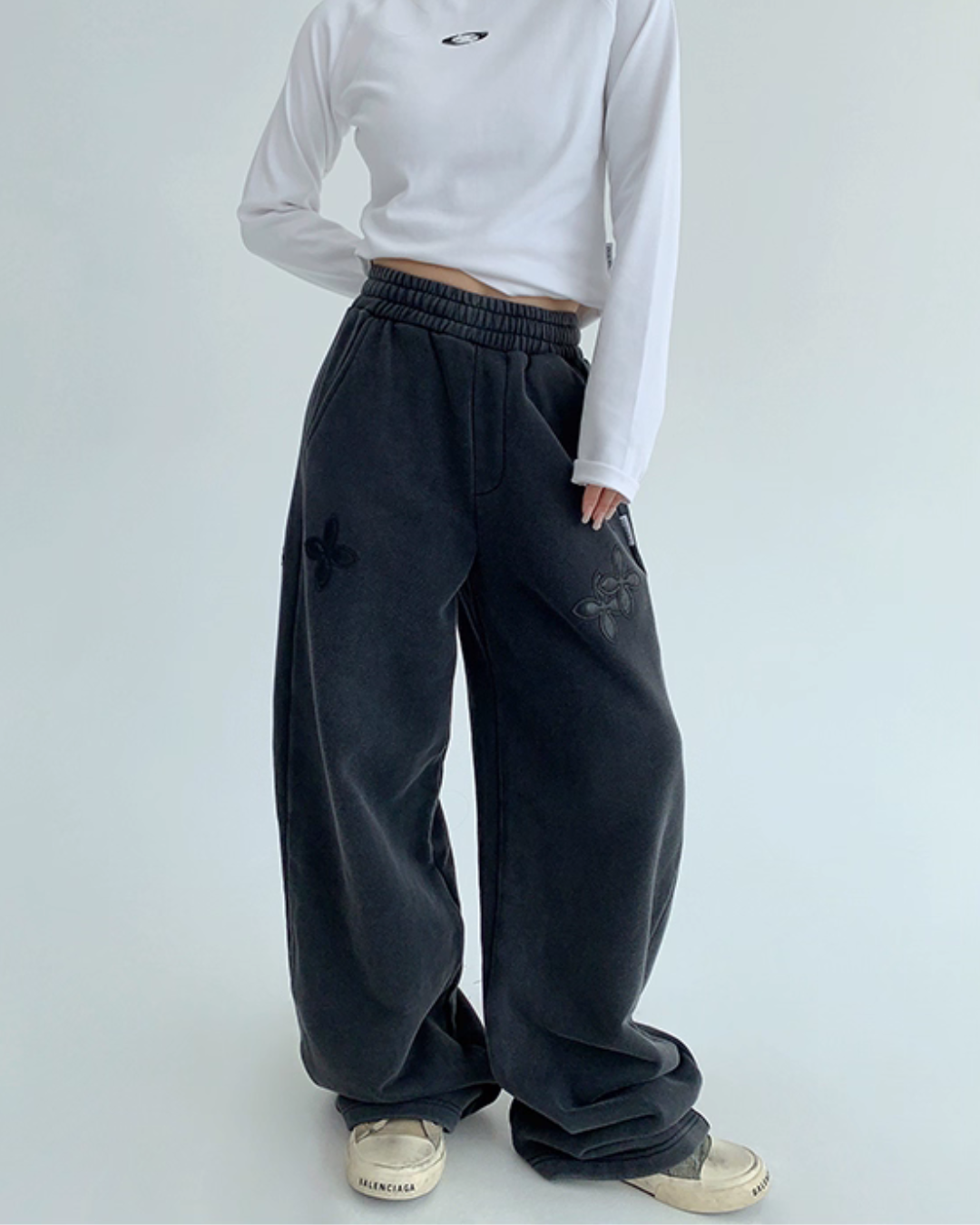 Flower Motif Sweatpants YLS0966