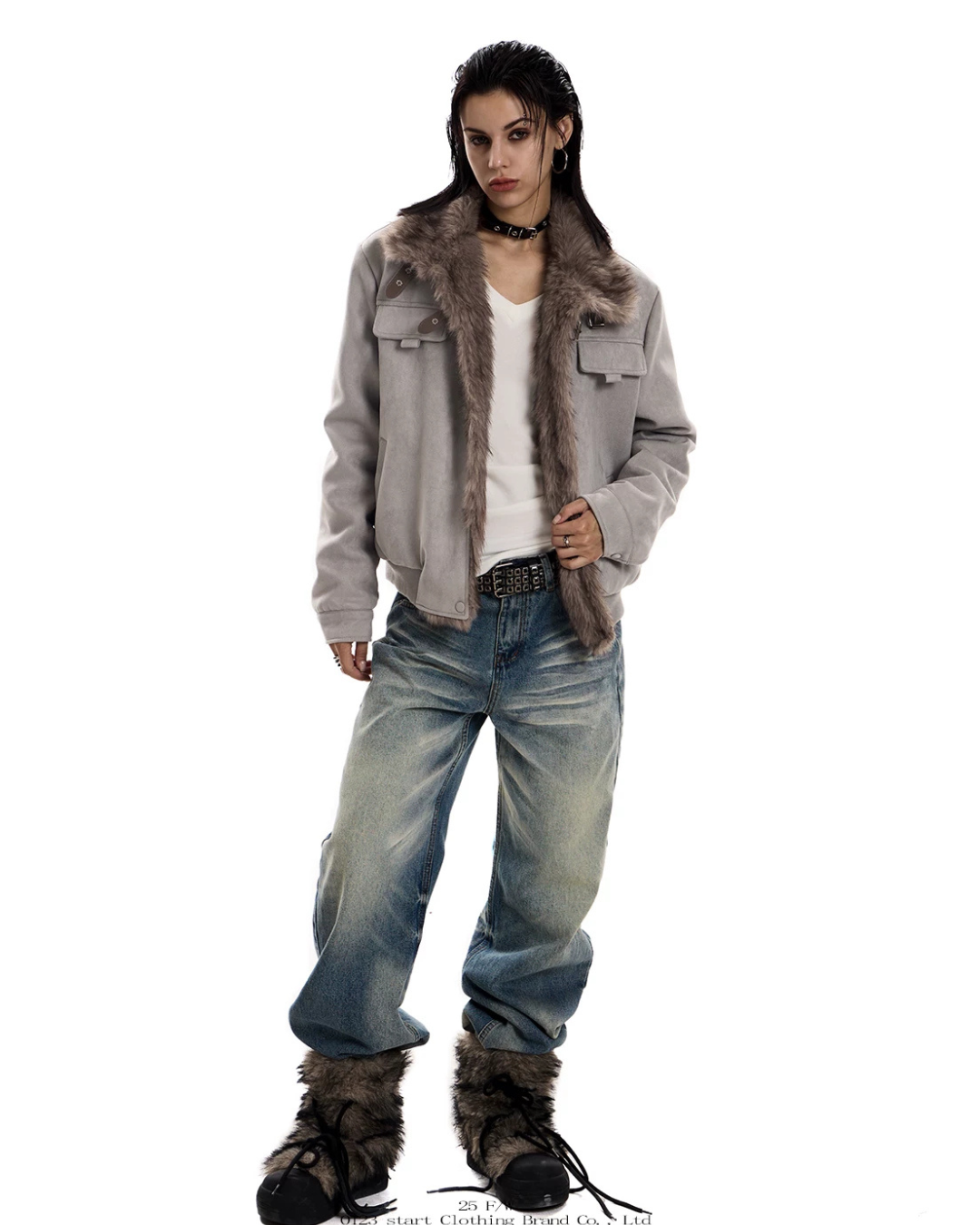 Suede Stand Collar Eagle Jacket  ZTS0020