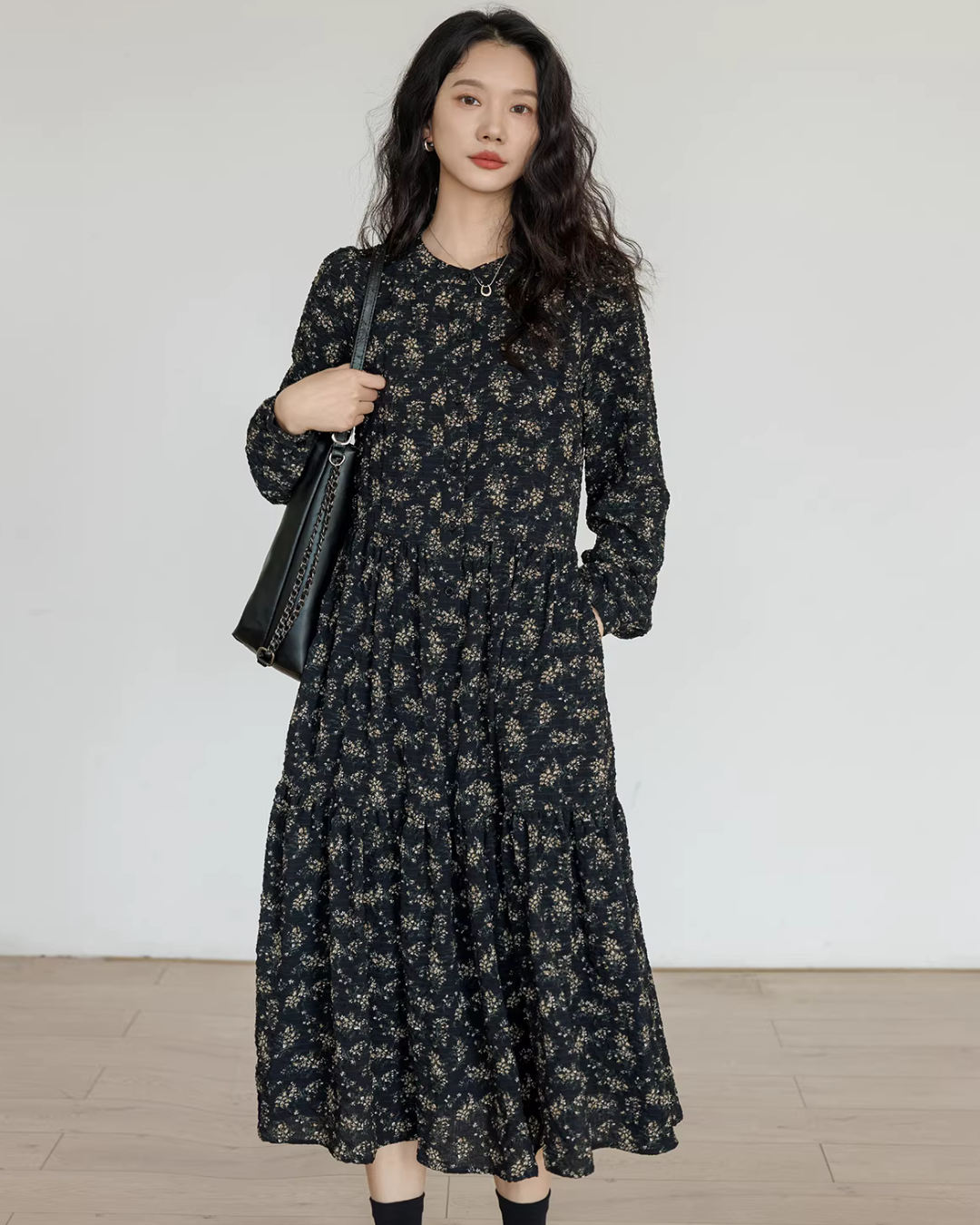 Floral Tea-Length Dress VAS0191