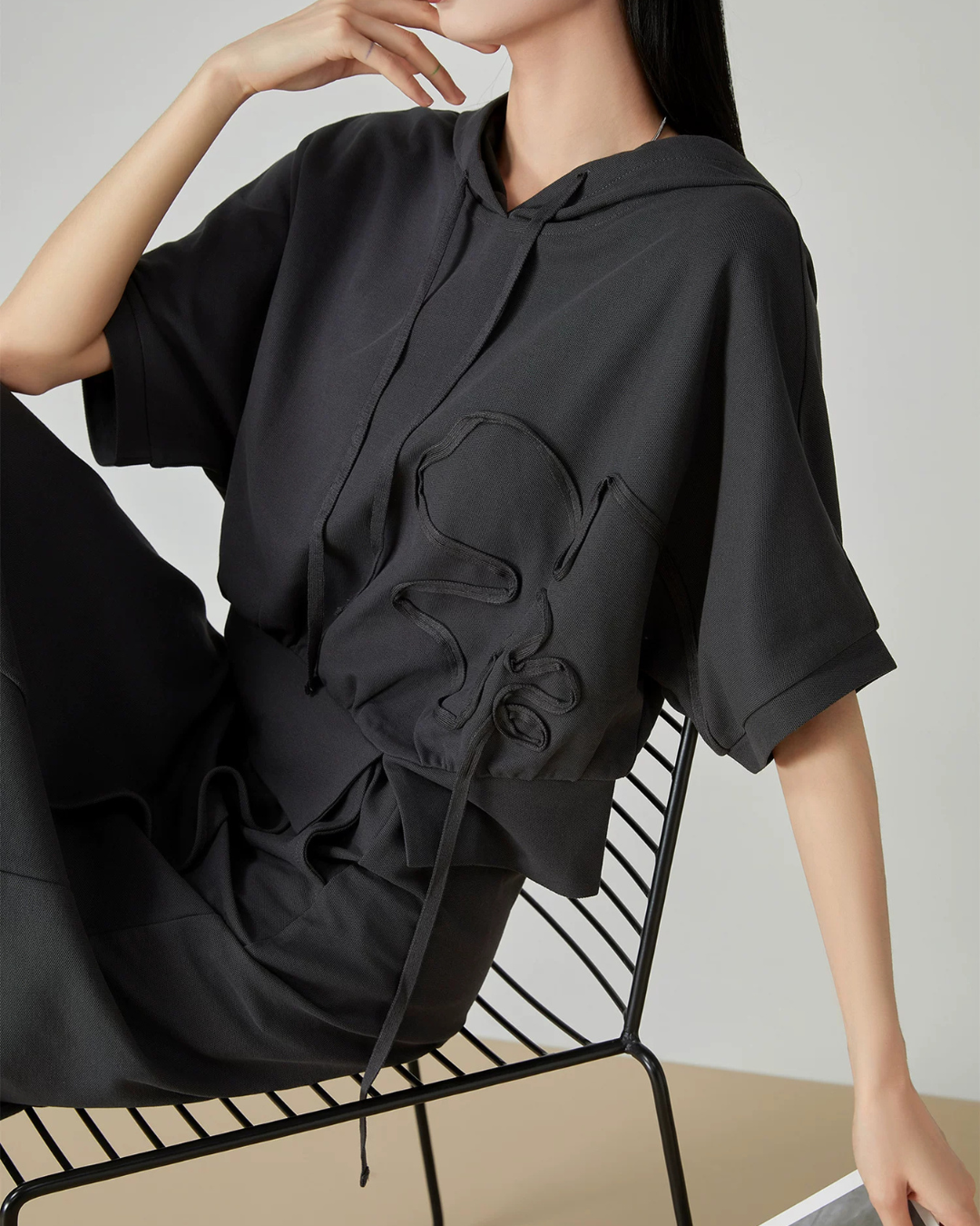 Short-Sleeve Sweatshirt Hoodie / Wrap Skirt FER0278