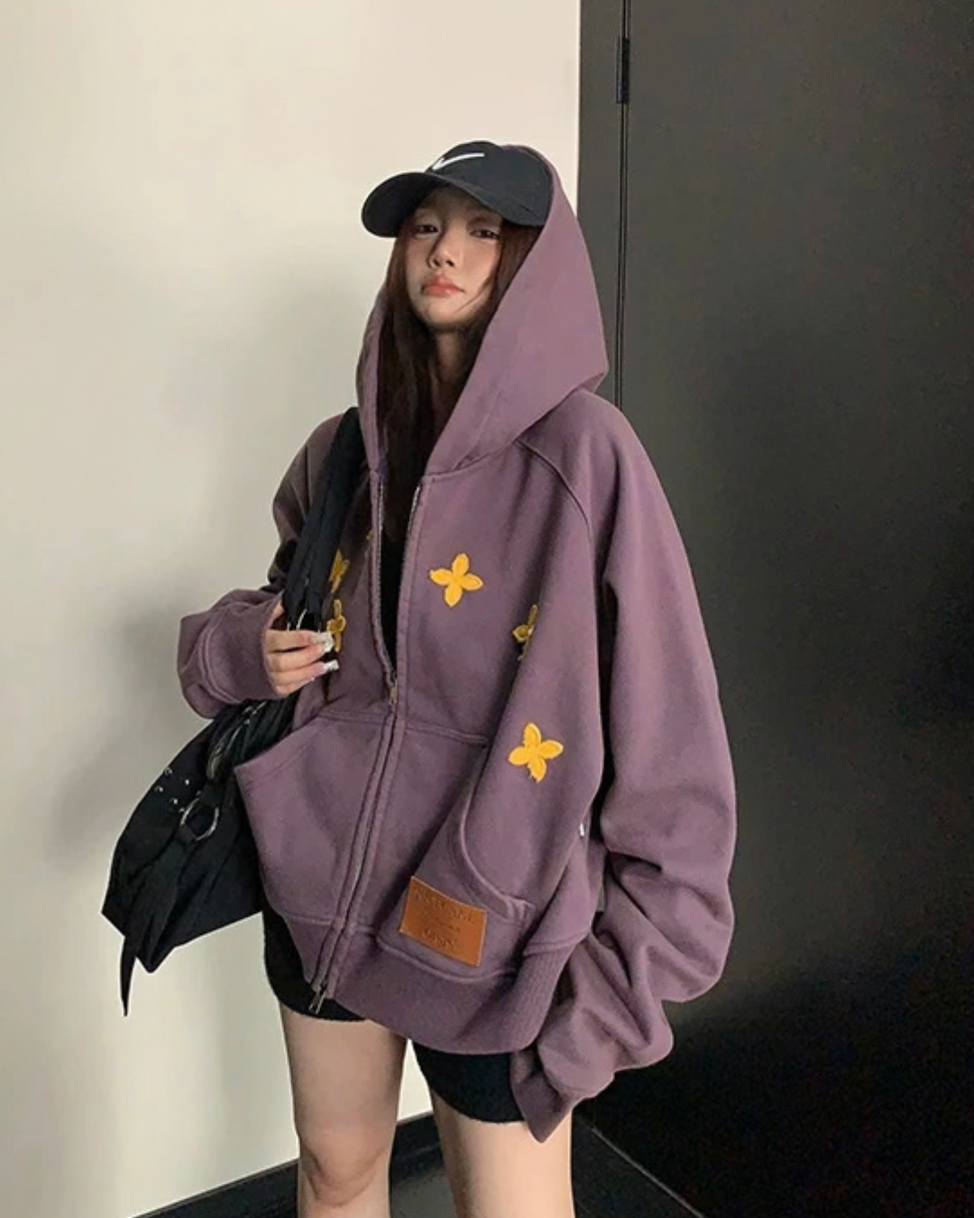 Patch Embroidered Distressed Hoodie  YLS1047