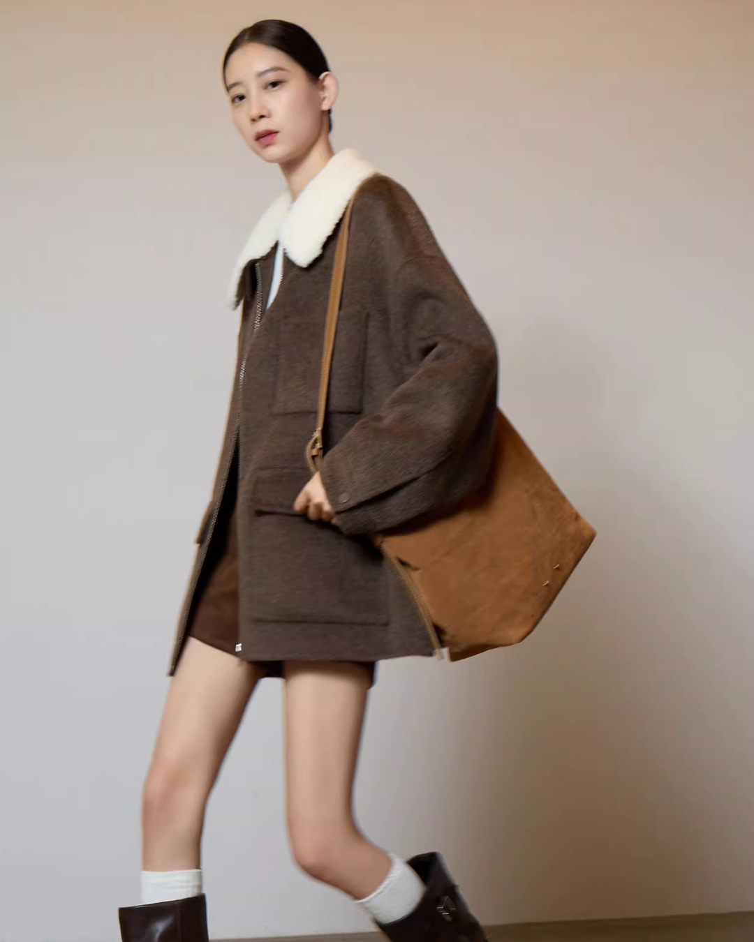 Fur Collar Suede Jacket SUY0011