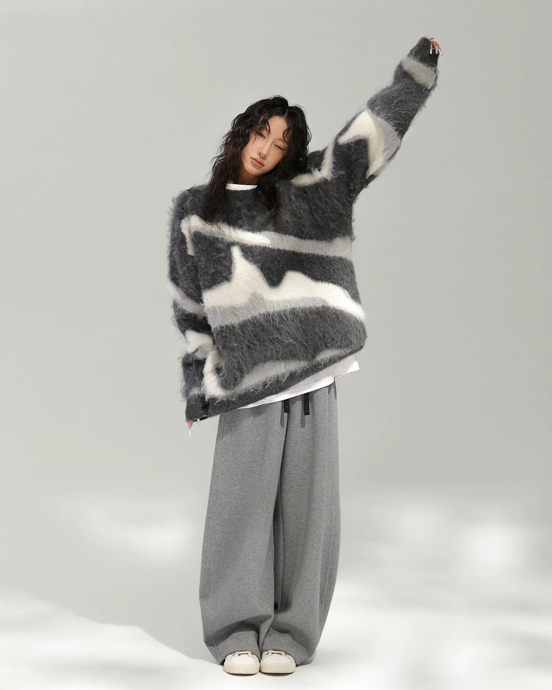 Mohair Jacquard Knit Sweater ACS0387