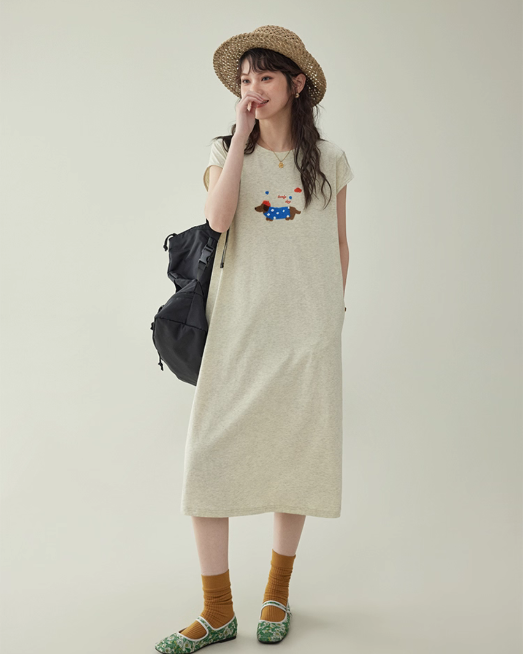 French Sleeve T-Shirt Dress AMU0035