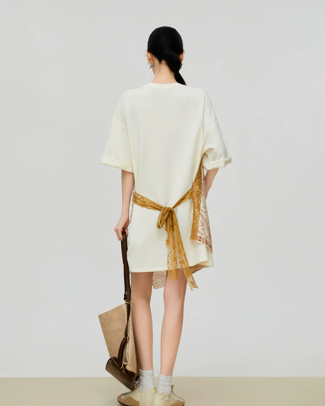 Horse-Handle Scarf Layered Dress FER0295