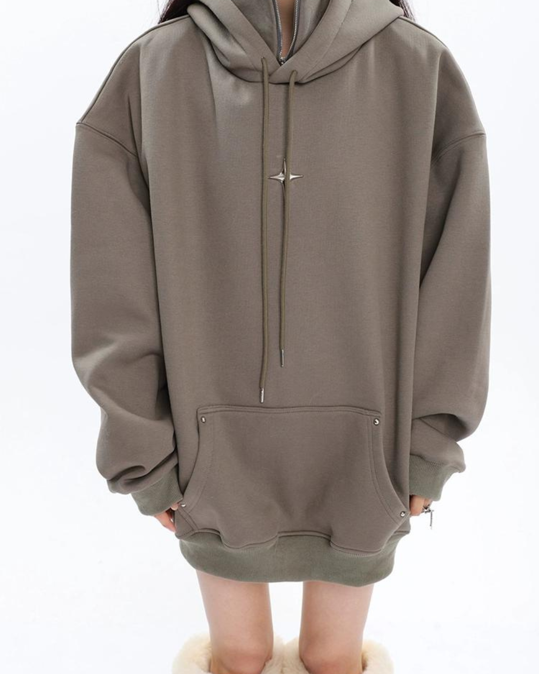 Silver Diamond Stand Neck Hoodie CCS0003