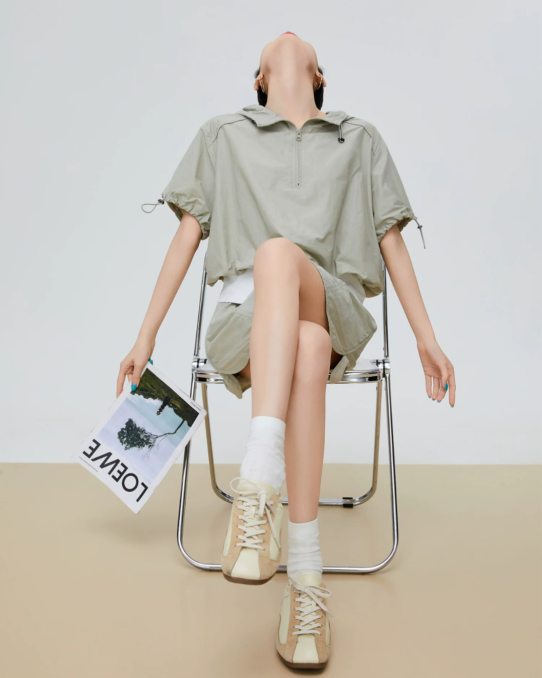 Nylon Half-Zip Short-Sleeve / Mini Skirt FER0231