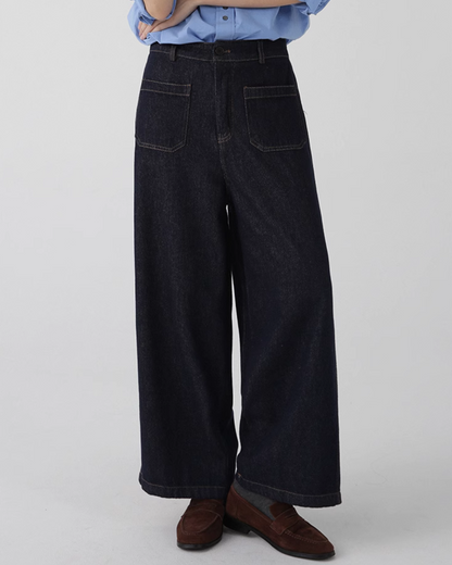 French Wide Denim Pants LCL0005