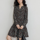 V-Neck Printed Waist Shirt Dress VAS0194