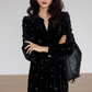 V-Neck Velour Elegant Dress VAS0141