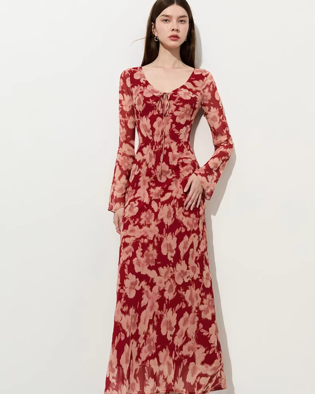 Round Neck Floral Long Dress DPY0078