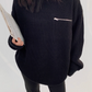 Zip Design Knit Tops YLS0705