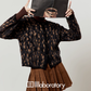 Leopard Round Neck Cardigan / Caramel Pleated Skirt LLA0553