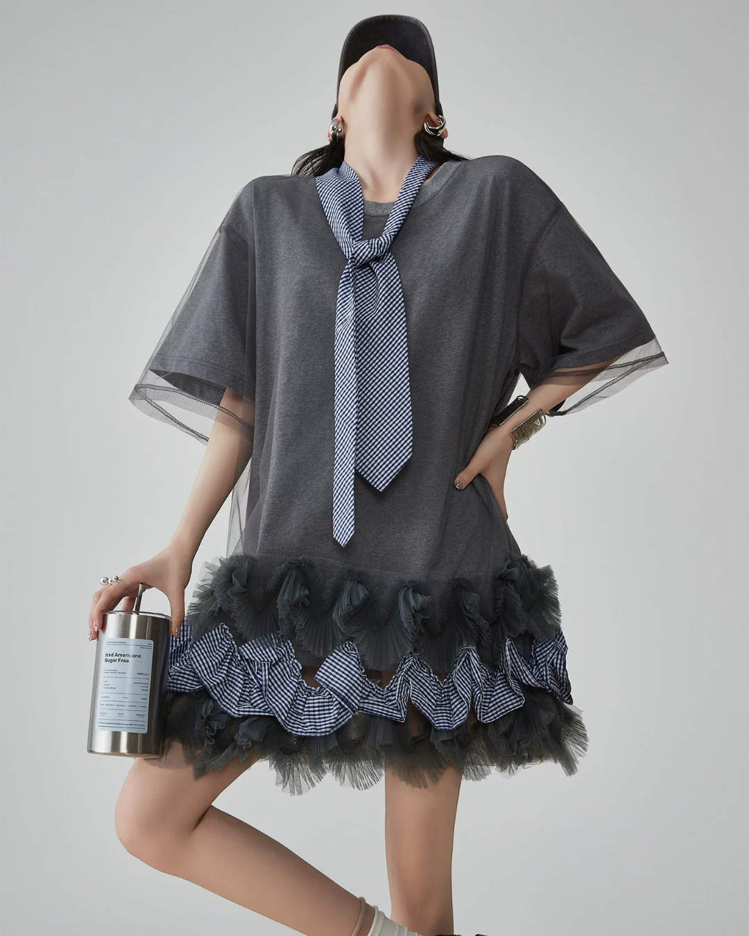 Hem Mesh Tulle Dress FER0159