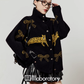 Stand Collar Leopard Jacquard Knit LLA0584