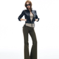 Leather Stand Collar Short Jacket IMX0005