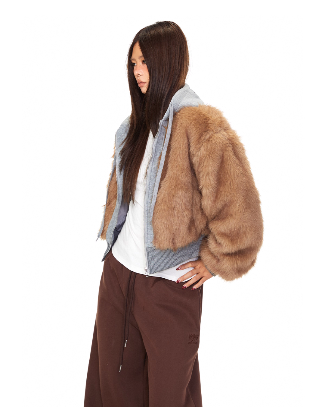 Fur Docking Zip Hoodie BLB0032