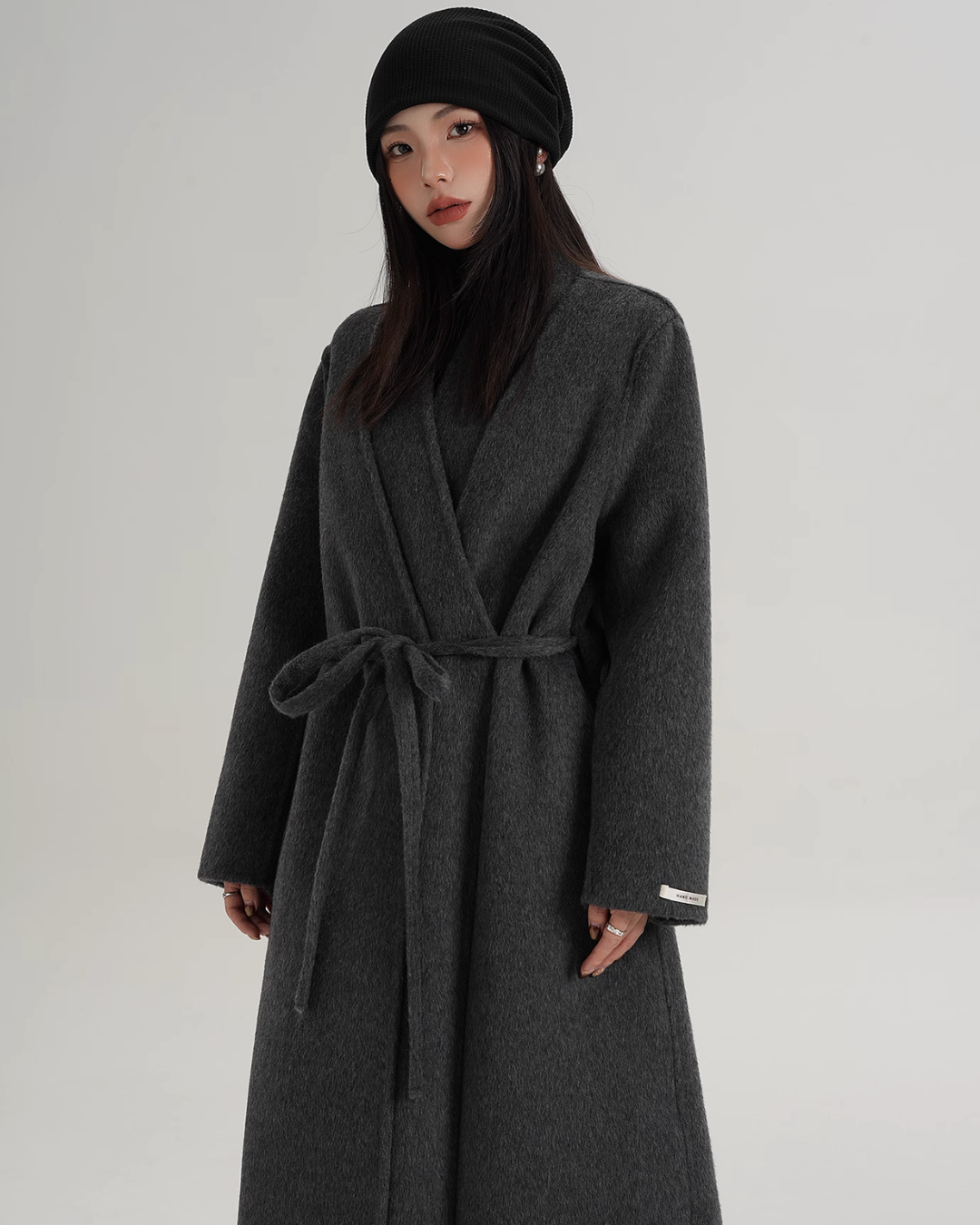 V-Neck Wool Long Coat SRS0387