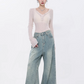 High Waisted Wide Leg Denim Pants ABW0017