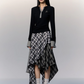 Paid Asymmetrical Long Skirt PUC0013