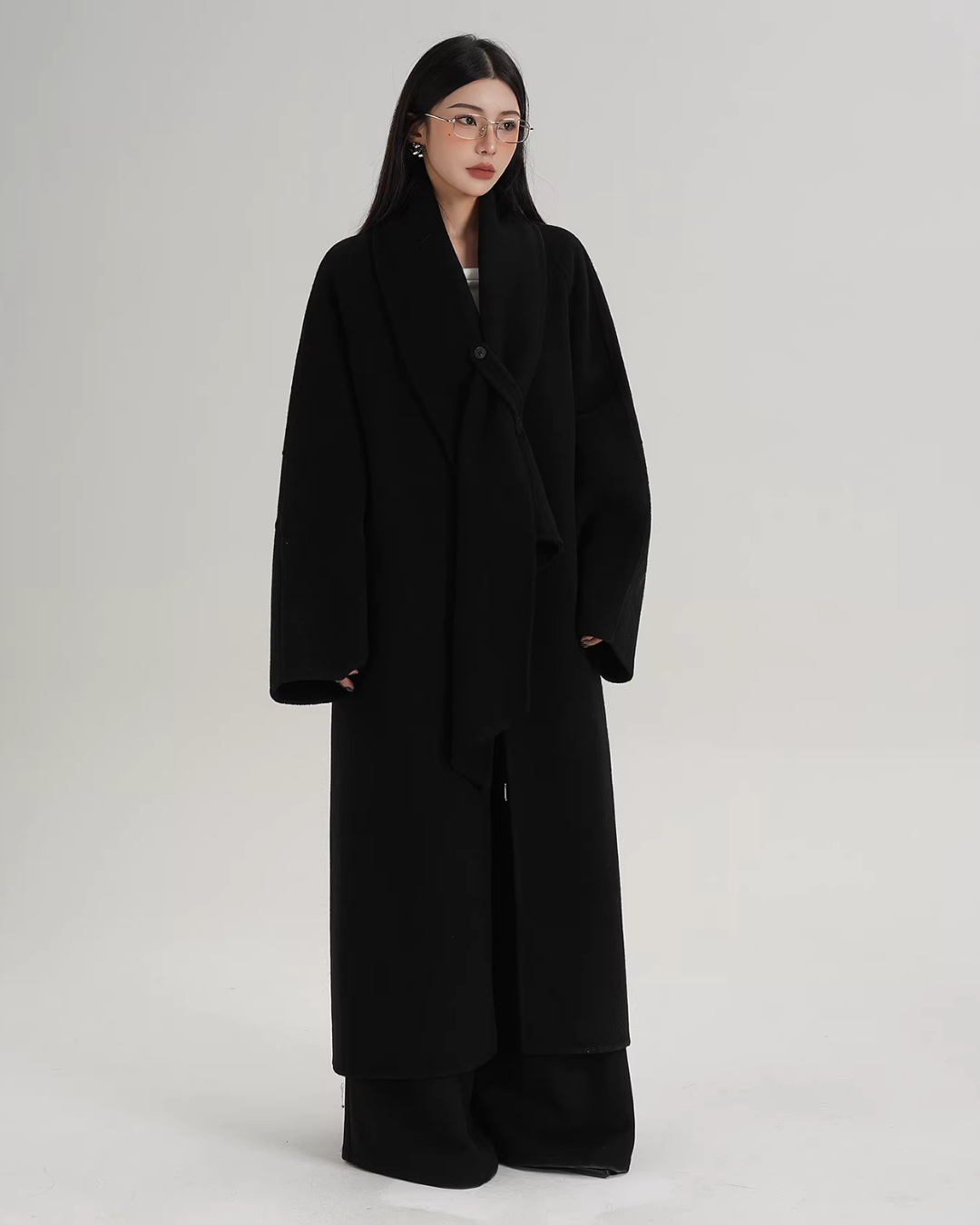 Scarf Long Wool Coat SRS0408