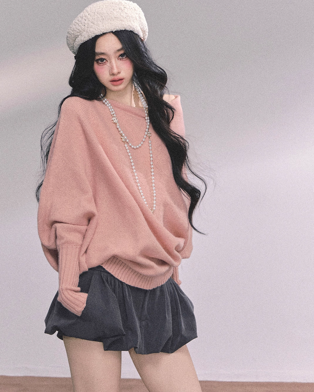 Dolman Sleeve Boat Neck Knit LAS0044