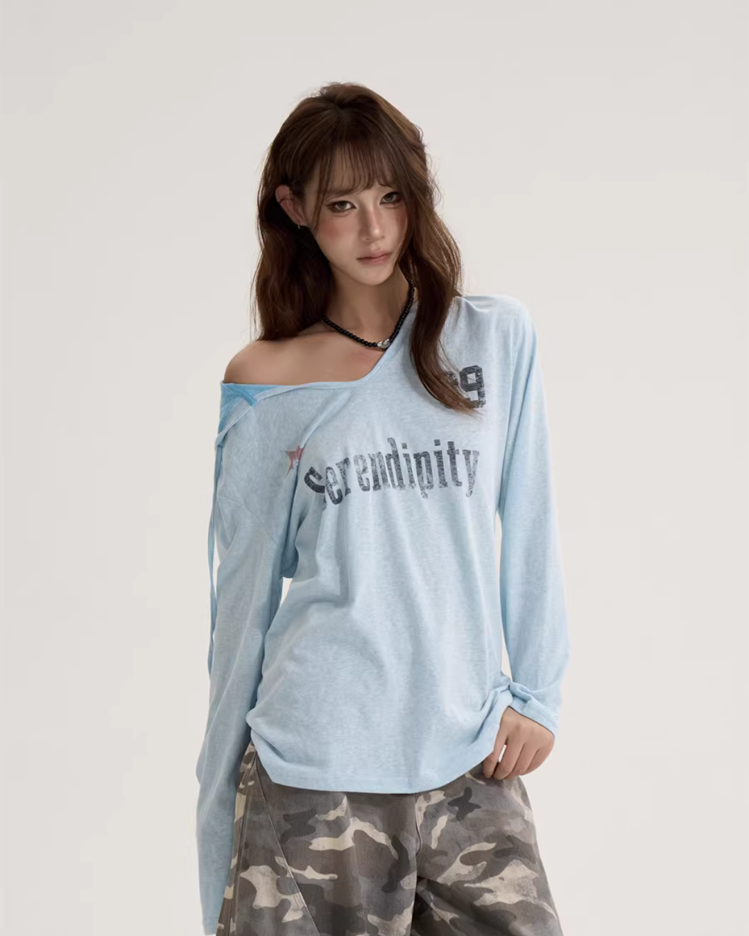 V-Neck Long Sleeve Top  ONP0010