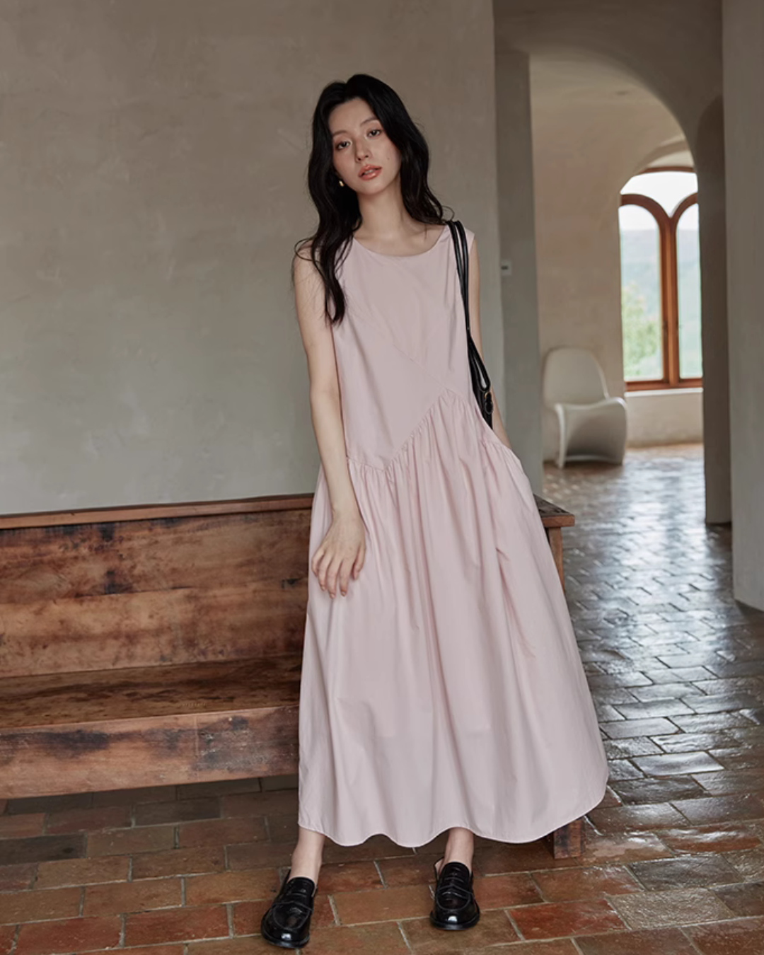 Asymmetrical Cotton Long Dress SMS0008