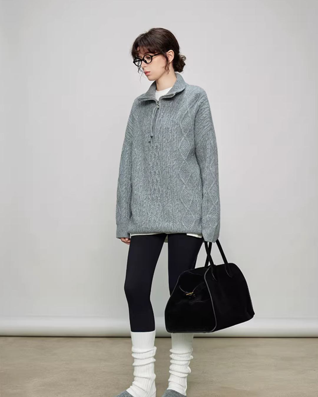 Half-Zip Cable Knit TEO0007