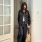Retro Denim Jacket/Denim Wide Pants/Tiered Skirt ELS0006
