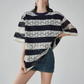 Sheer Lace Border Oversized T-Shirt FER0237