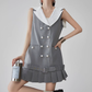 Double-Button Flare Mini Dress FER0093