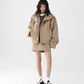 Khaki Cargo Stand Collar Jacket / Mini Skirt ACS0238