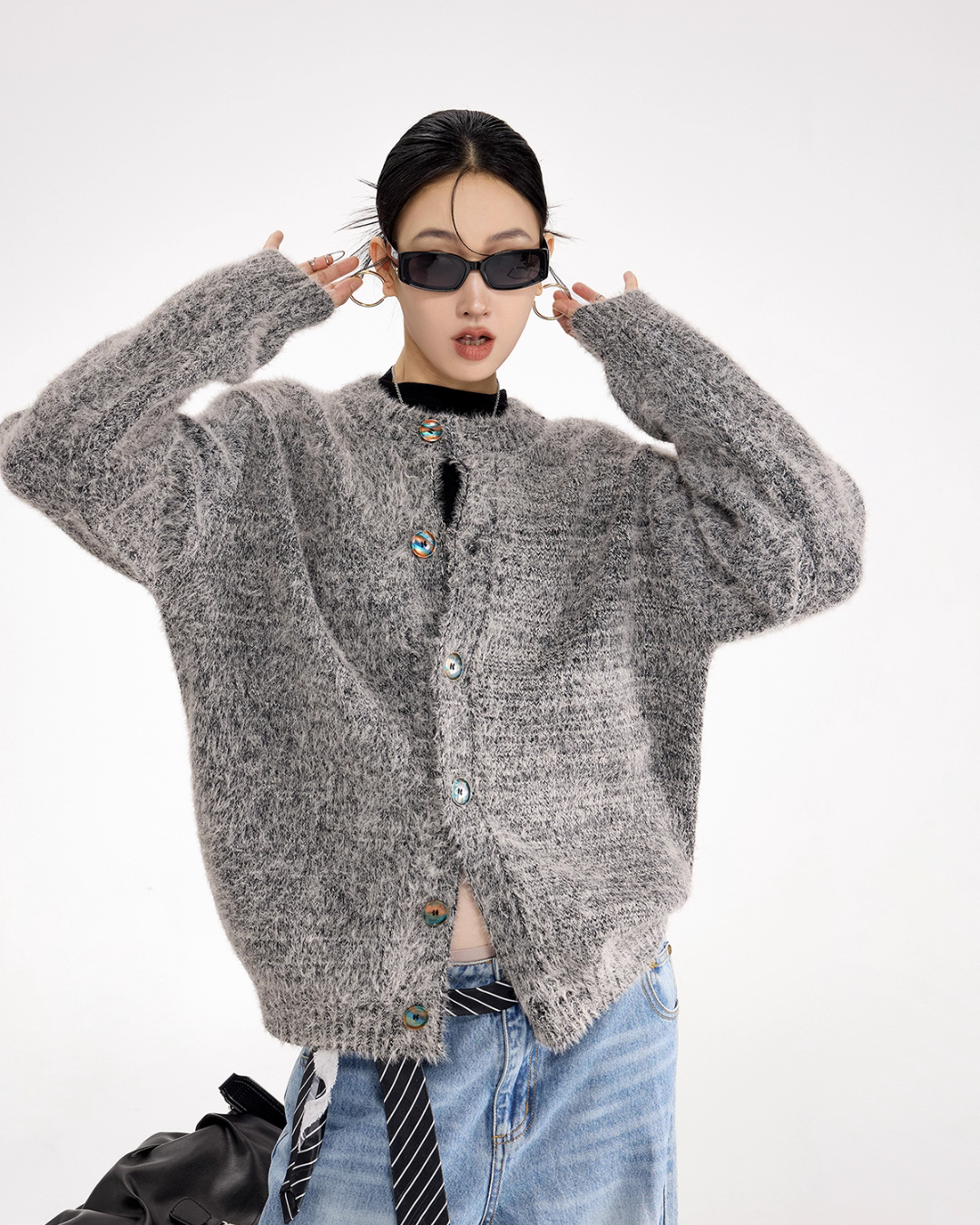 Round Neck Knit Cardigan ICM0101