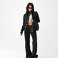 High Neck Stitch Denim Jacket / Wide Denim Pants ACS0265