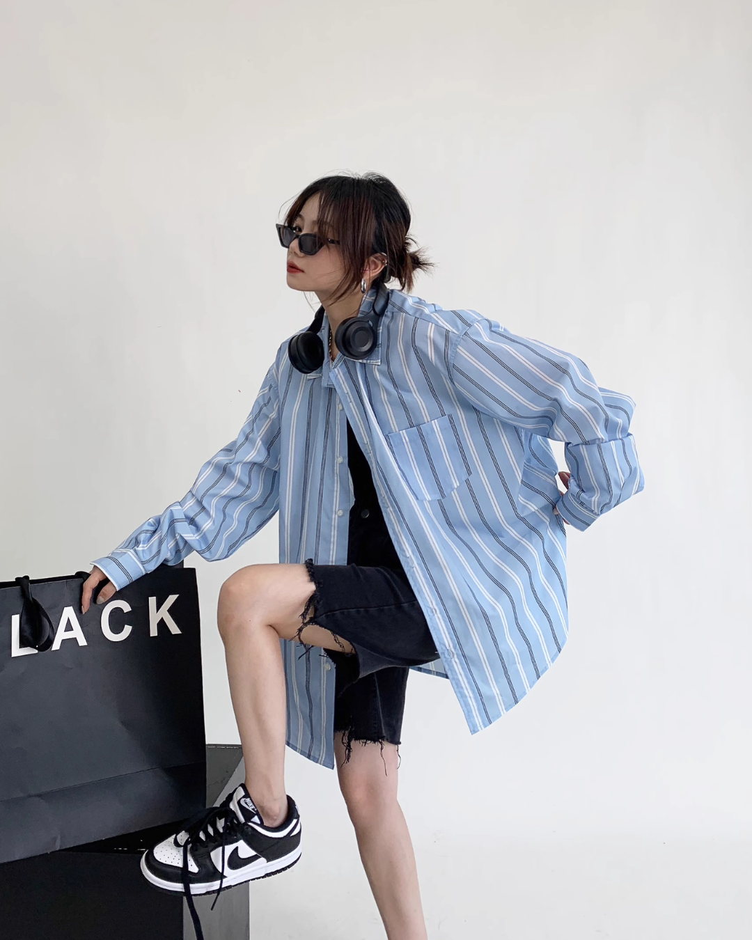 Striped Back Logo Shirt YLS0210