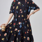 Retro Hand-Drawn Style Long Dress FER0329