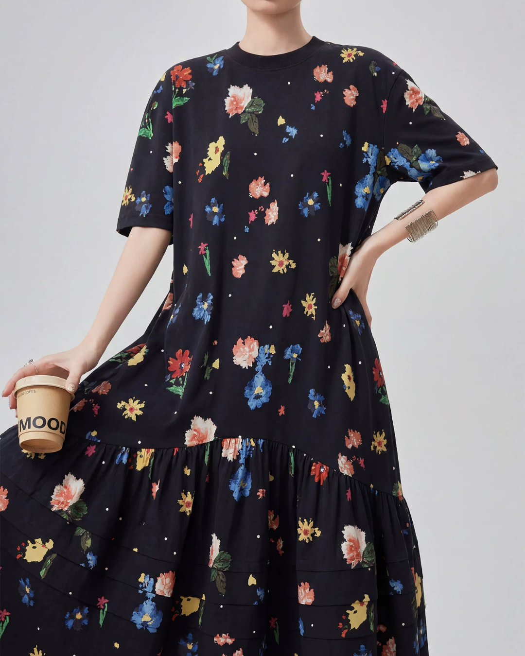 Retro Hand-Drawn Style Long Dress FER0329