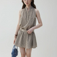 French Striped Halter Dress VOE0001