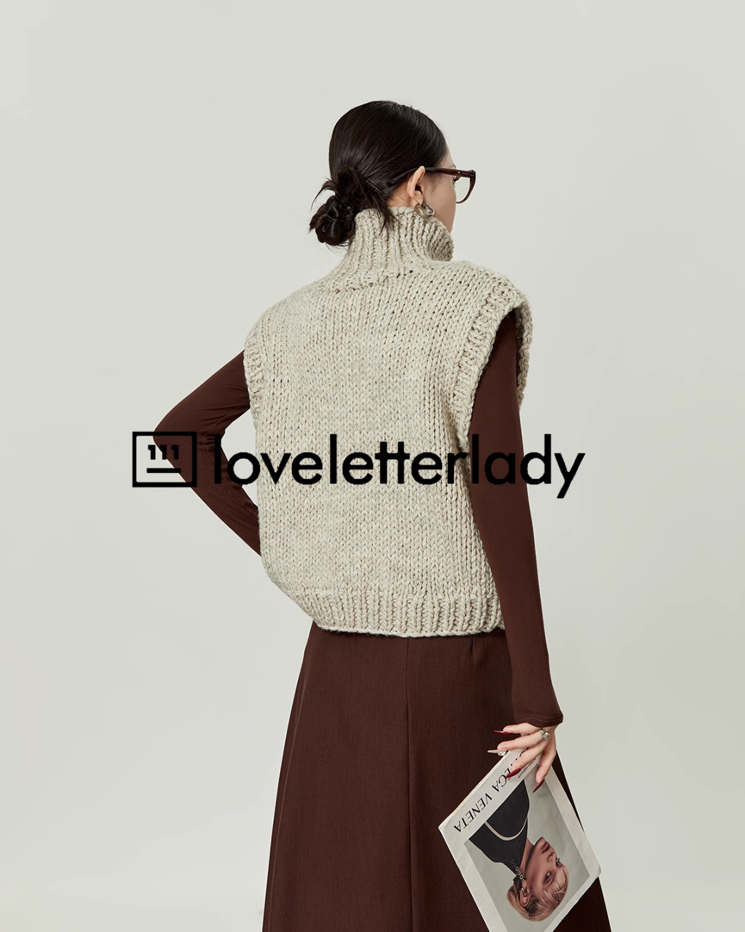 High Neck Zip Knit Vest LLA0392