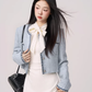 Color Contrast Stitch Tweed Jacket WDB0018