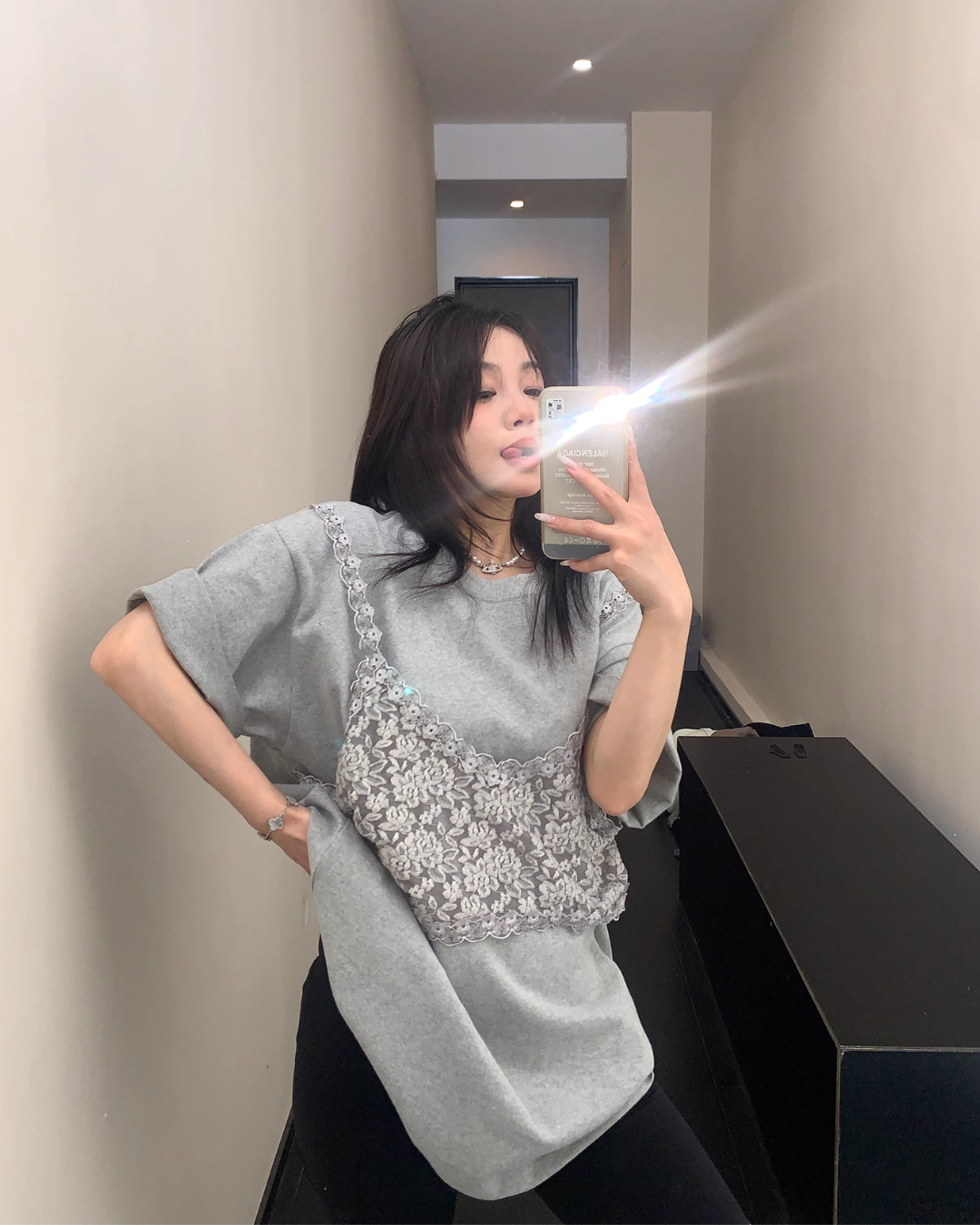 Race Bustier Layered Style T-shirt YLS0877