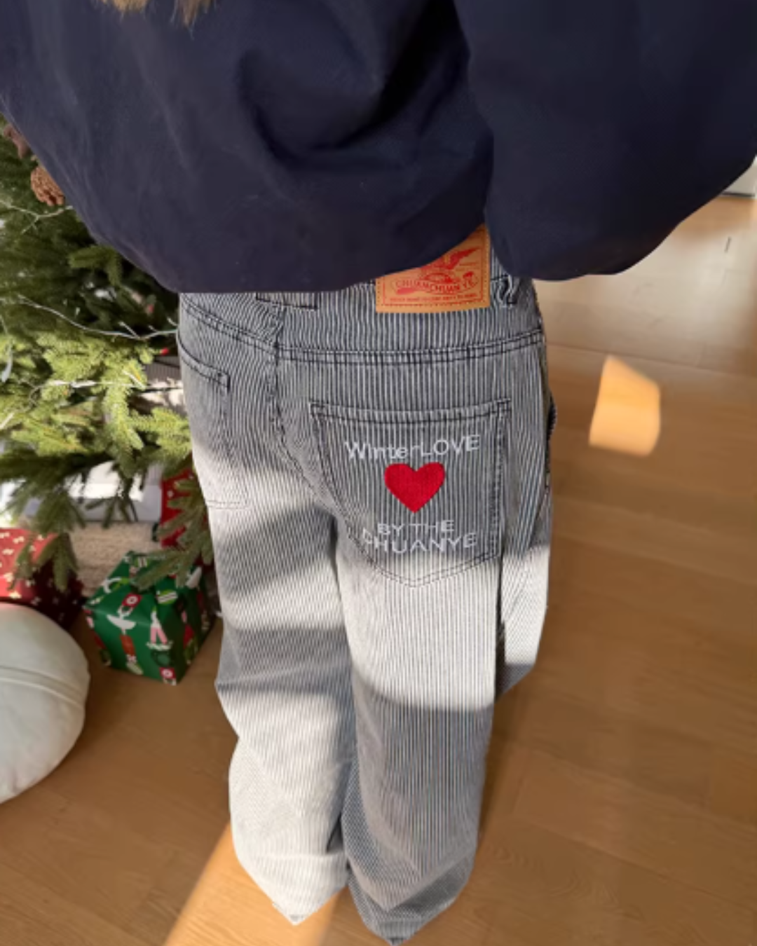 Pinstripe Wide Denim Pants CYE0100