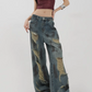 Vintage Damaged Wide Denim Pants KNH0003