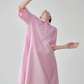 Pink Short-Sleeve Shirt Dress FER0175