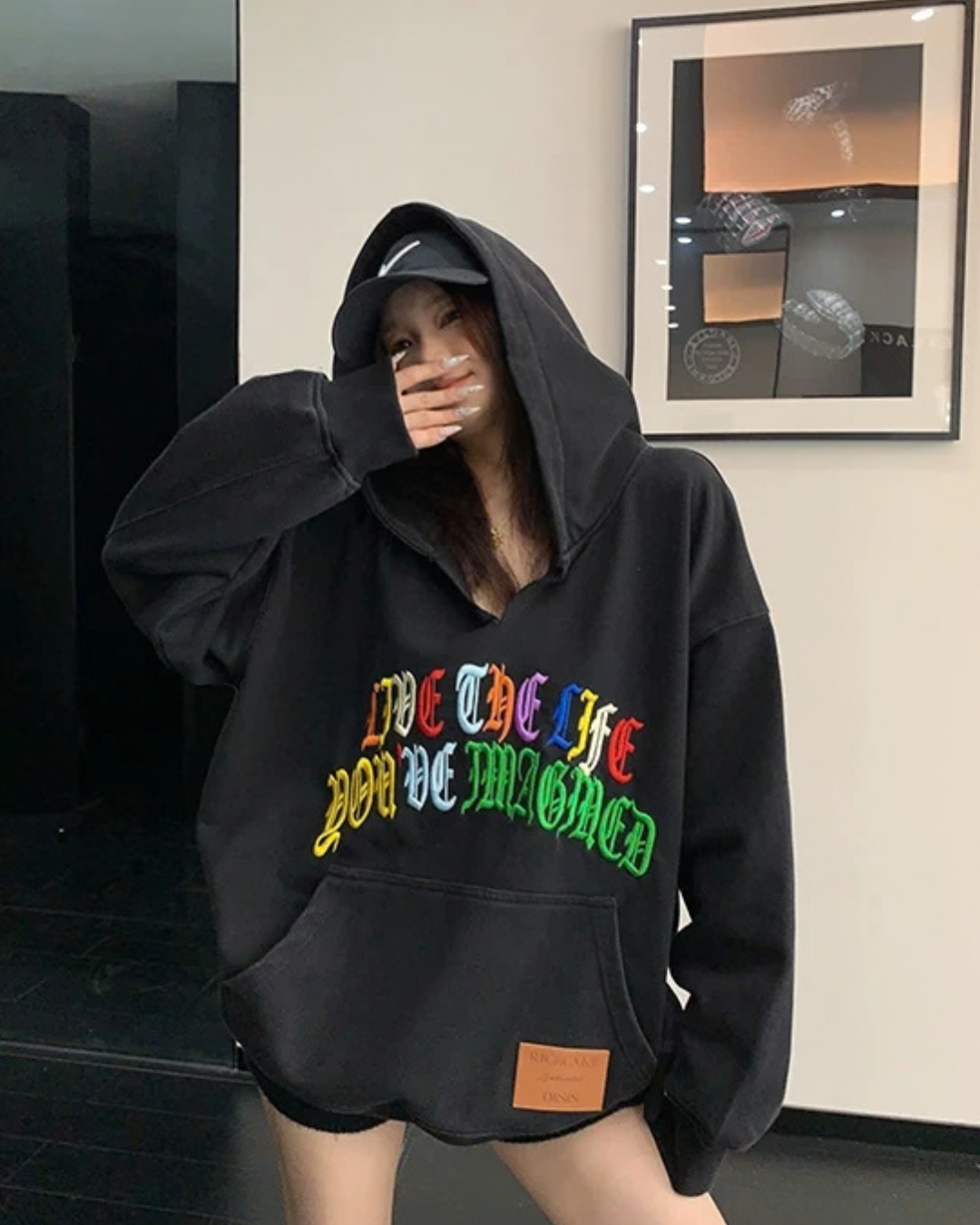 Key Neck Rainbow Logo Sweat Hoodie YLS1058