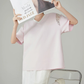 V-Neck Lace Splice Short Sleeve Top FER0158