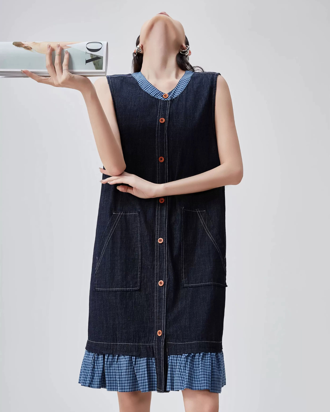 Gingham Check Sleeveless Mini Dress FER0280