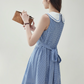 Blue Plaid Sleeveless Collar Dress AMU0031