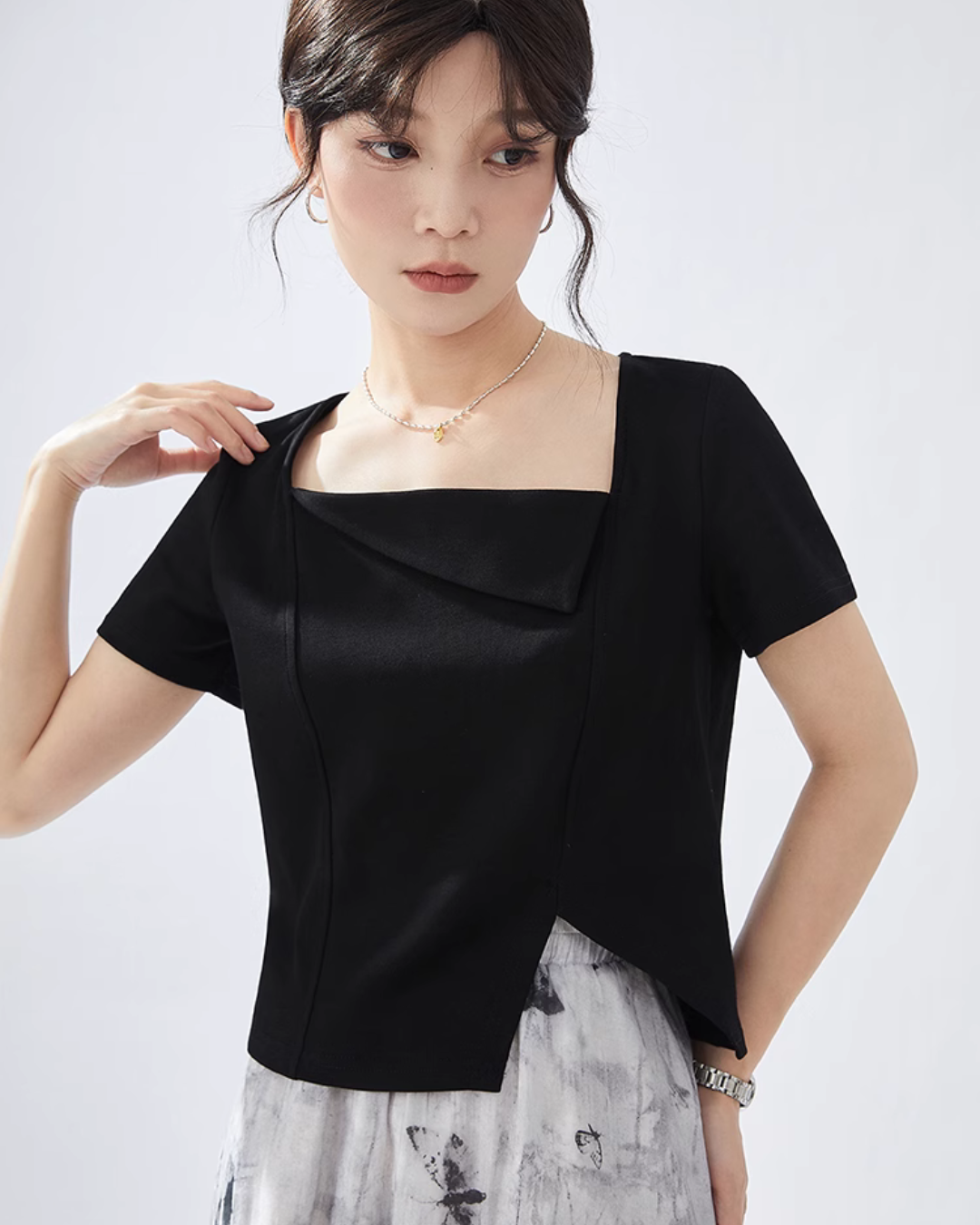 Square Short Sleeve Tops GIR0006